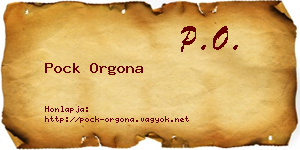 Pock Orgona névjegykártya